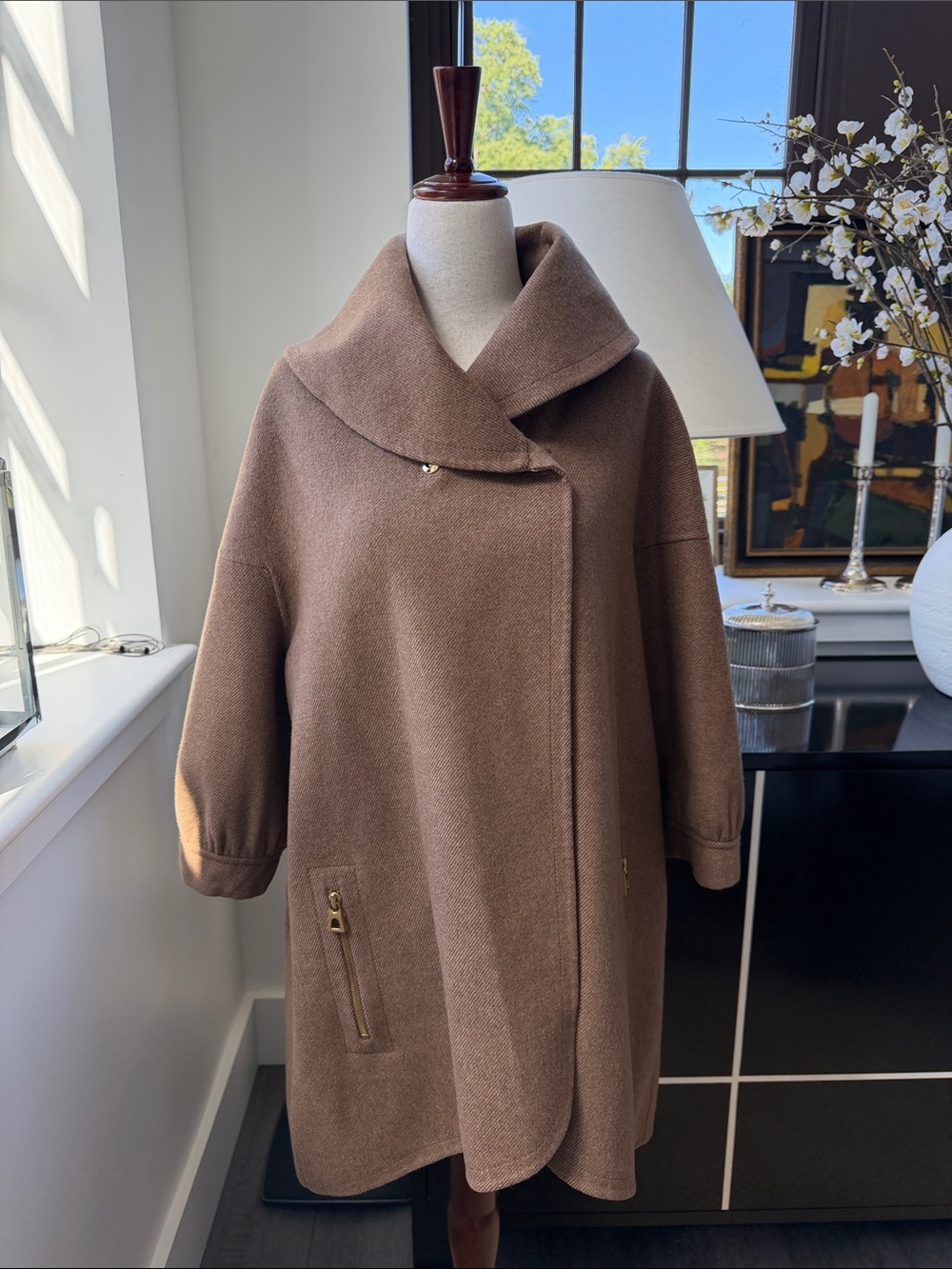 Per Se Brown 3/4 Sleeve Outer Jacket